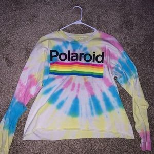 Polaroid tie dye cropped long sleeve!